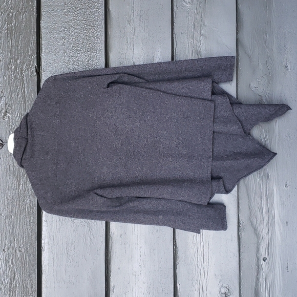 LORD & TAYLOR Charcoal Gray Cashmere Open-Front Draped Cardigan Sweater sz PS - Picture 2 of 5